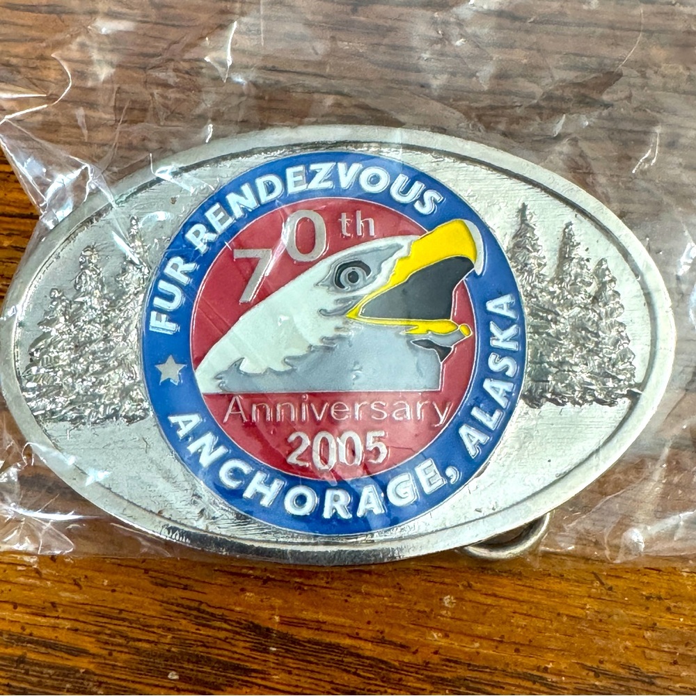 Anchorage Alaska Fur Rendezvous belt buckle